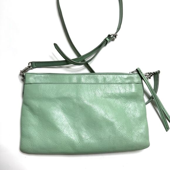 Fossil Mint Green Cowhide Leather Sydney Zip Top Crossbody Handbag Purse Medium - Picture 8 of 16